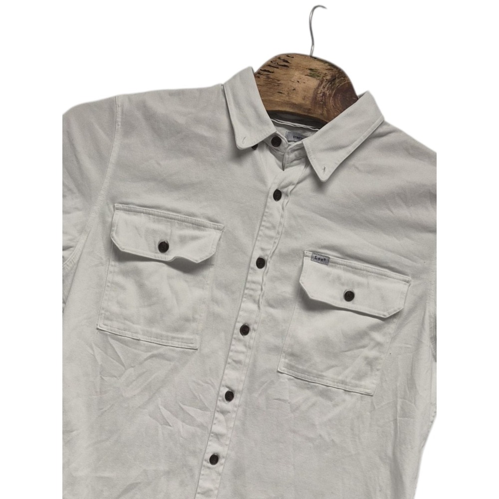 Lee Workwear‎ White Denim Jacket Double Pockets Stretch Size XL
